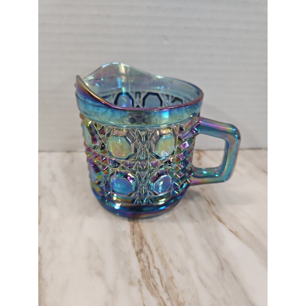 Vintage Indiana Windsor Iridescent Blue Carnival Glass Creamer Replacement